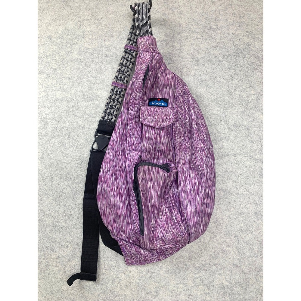Kavu Rope Bag Sling Backpack Purple Space Dye Adjustable Strap Polyester Blend